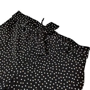 Jules & Leopold Pants Womens Large Black Polka Dot Ankle Elastic Waist Tie Belt